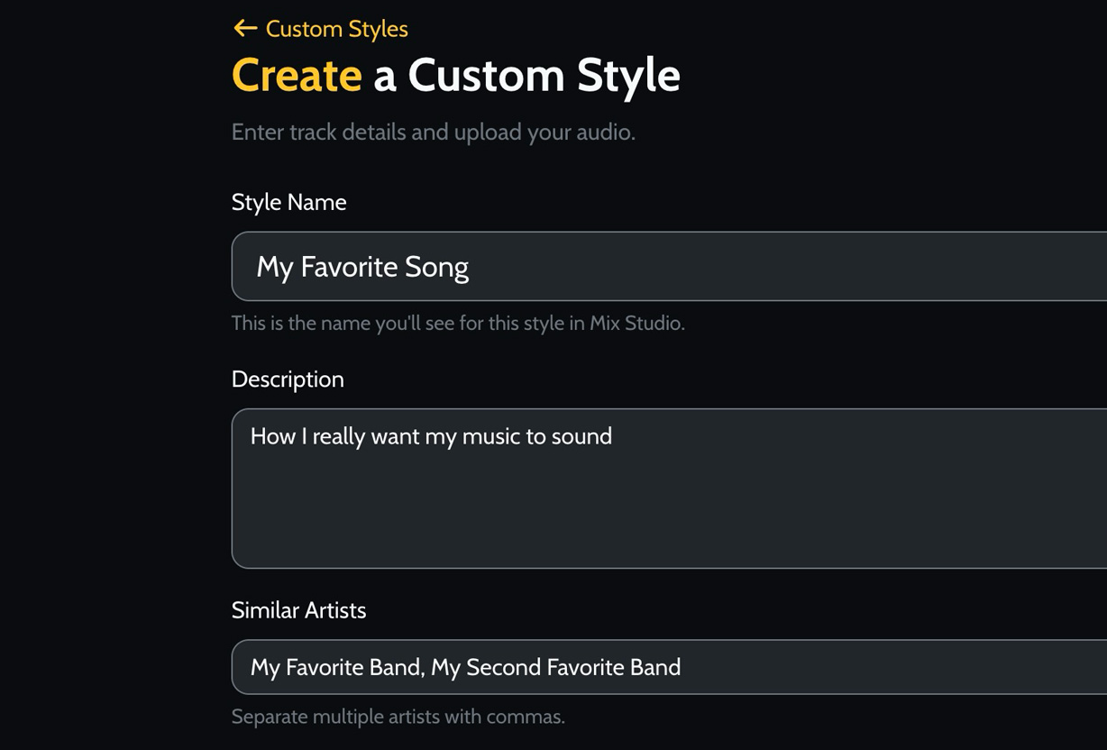 AI Mix Analysis Interface