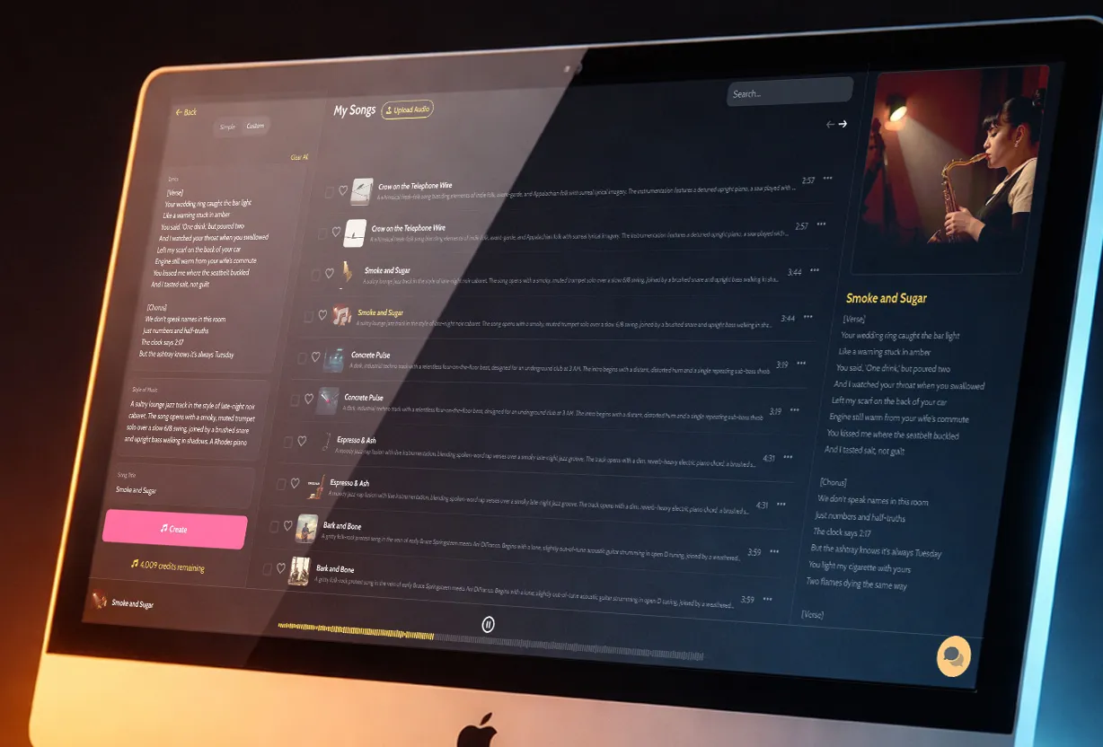 AI Song Generation Prompt Interface